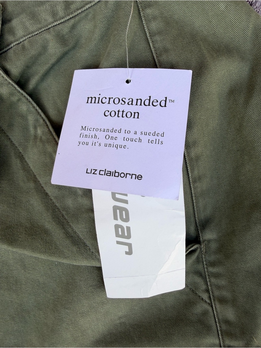 VTG NWT LizWear Liz Claiborne Wrap Skort 12 Olive Green Cotton Utility Pockets - Picture 6 of 9